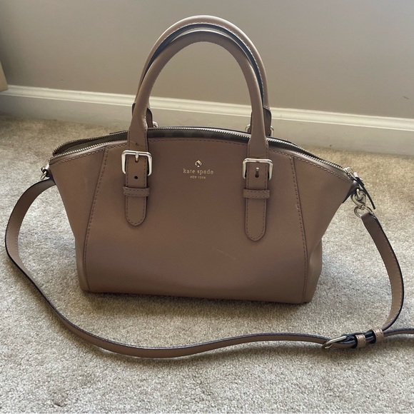 Kate Spade beige leather Charlotte street satchel - Picture 2 of 10